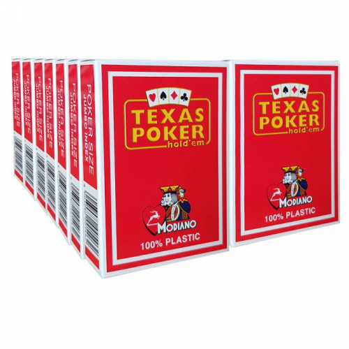 14 Τράπουλες Modiano Texas Poker Jumbo Κόκκινη