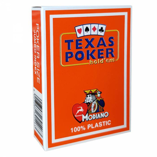 14 Τράπουλες Modiano Texas Poker Jumbo Πορτοκαλί 