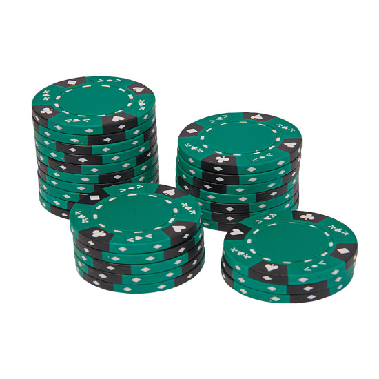 25 Πράσινες Μάρκες Πόκερ AK & Suit