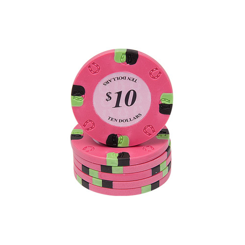 25 Ροζ ($10) Μάρκες Πόκερ Horseshoe