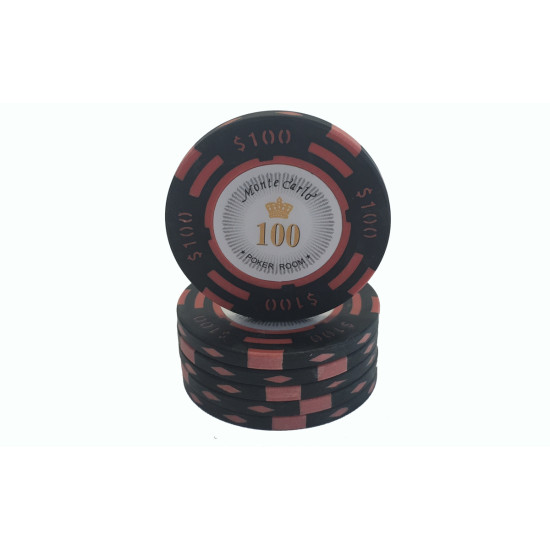 25 Μαύρες ($100) Μάρκες Πόκερ Monte Carlo