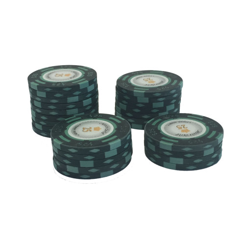 25 Πράσινες ($25) Μάρκες Πόκερ Monte Carlo