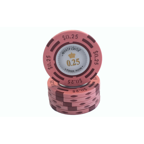 25 Ροζ ($0.25) Μάρκες Πόκερ Monte Carlo Δολάριο
