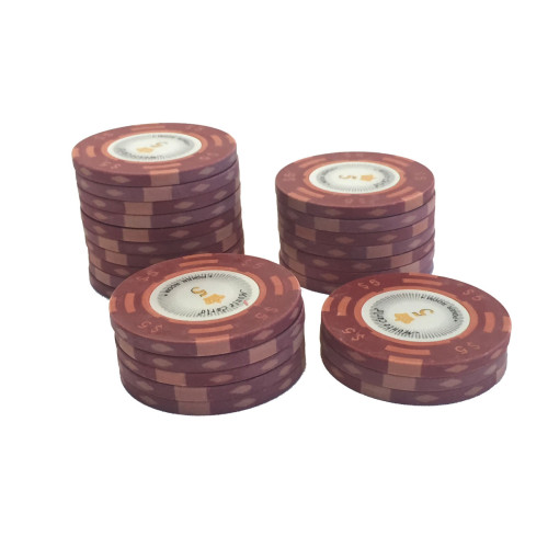 25 Κόκκινες ($5) Μάρκες Πόκερ Monte Carlo