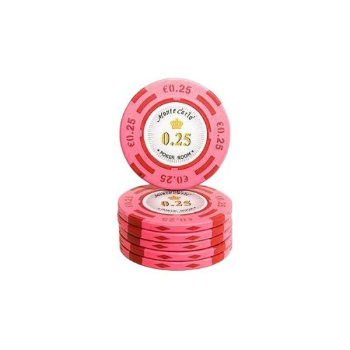25 Ροζ (€0.25) Μάρκες Πόκερ Monte Carlo