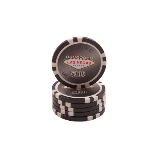25 Μαύρες ($100) Μάρκες Πόκερ Las Vegas