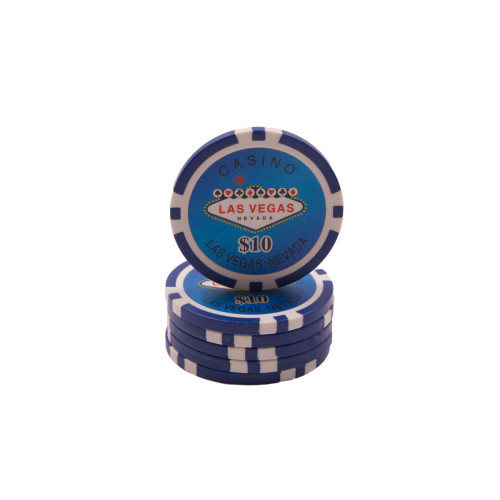 25 Μπλε ($10) Μάρκες Πόκερ Las Vegas