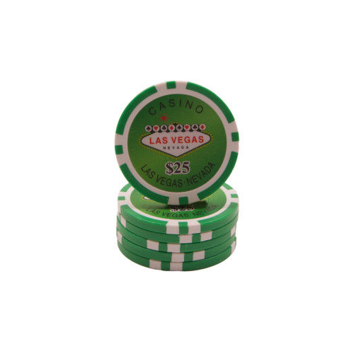 25 Πράσινες ($25) Μάρκες Πόκερ Las Vegas