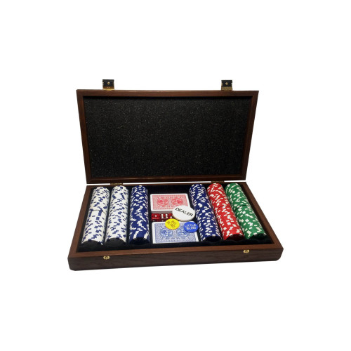 Deluxe Πόκερ Σετ 300 Dice Καρυδιά